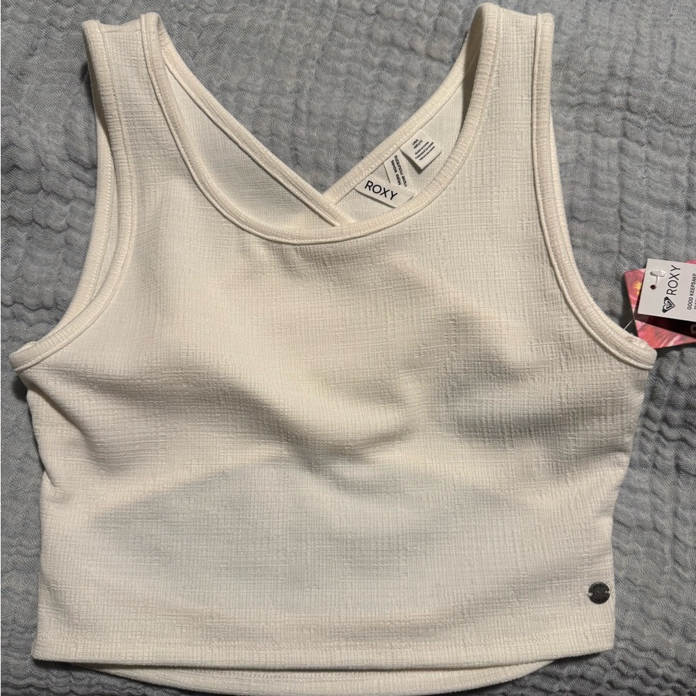 Roxy Ivory Textured Sleeveless Top